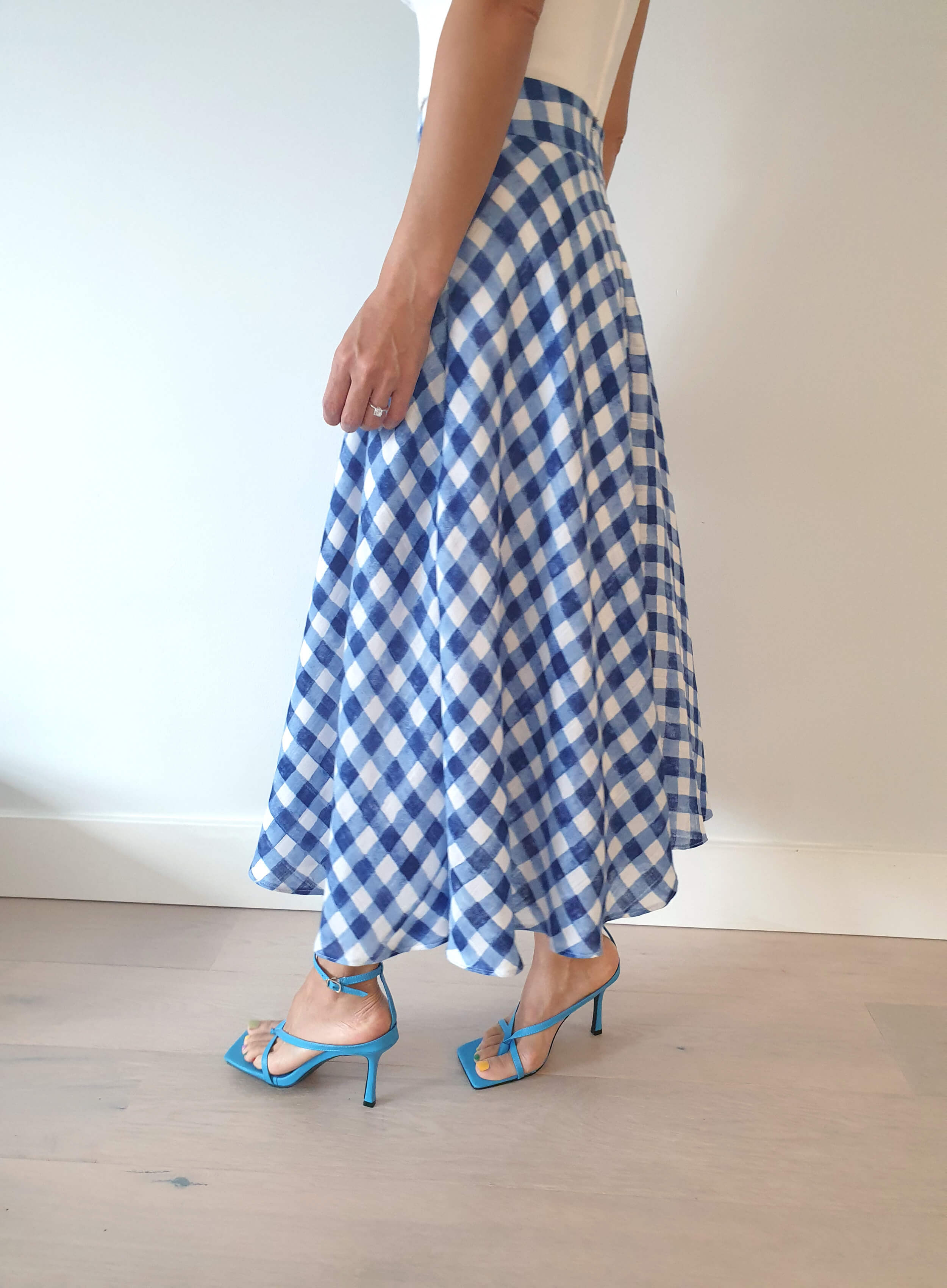 Gingham Long Skirt – OLIVIA JUN