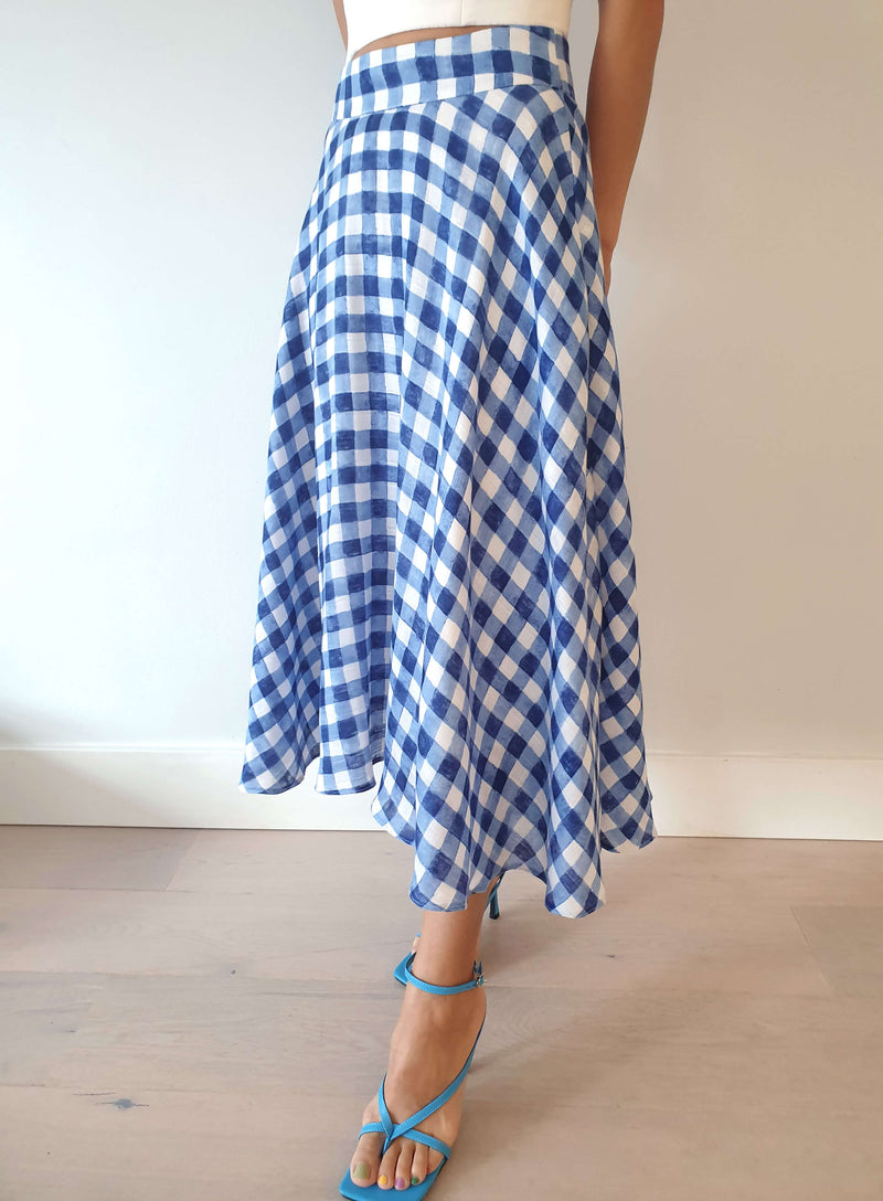 Gingham Long Skirt